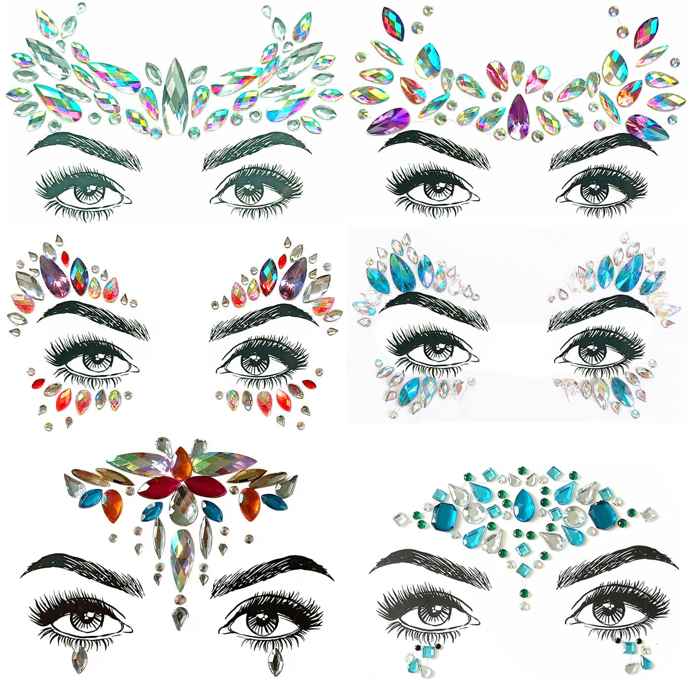Crystal Jewels Face Art